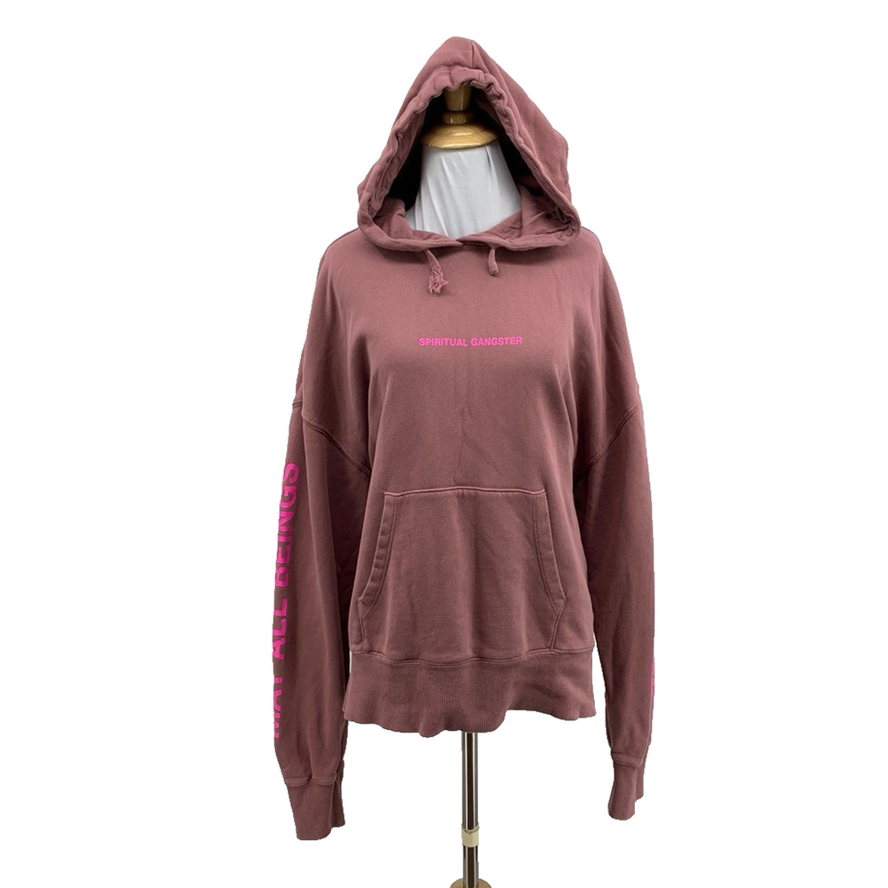 Spiritual Gangster Hoodie Womens M Medium Mauve Phoebe Happy and Free Oversized